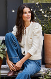 Cotton Blend Knit Cardigan - Ivory