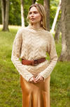 Cashmere Basketweave Sweater - Straw