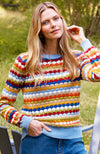 Popcorn Striped Sweater - Rainbow