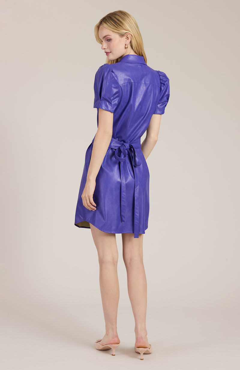 Veronica Vegan Leather Dress - Violet