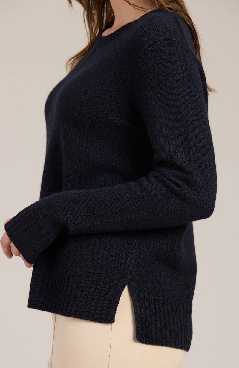 Cashmere Center Stitch Sweater - Navy