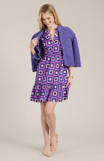 Cotton Blend Knit Cardigan - Light Violet