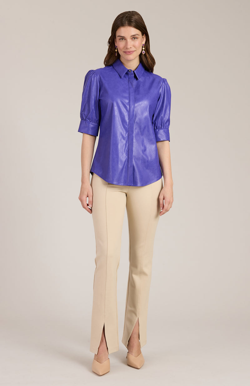 Alice Vegan Leather Shirt - Violet