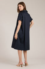 Addie Midi Shirtdress - Navy