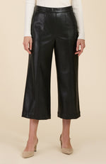 Payton Vegan Leather Cropped Pant - Black