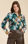 Chloe Silk Watercolor Floral Shirt - Watercolor Floral