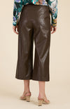 Payton Vegan Leather Cropped Pant - Walnut