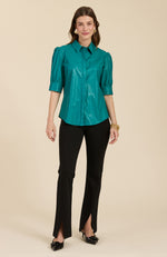 Alice Vegan Leather Shirt - Deep Lake