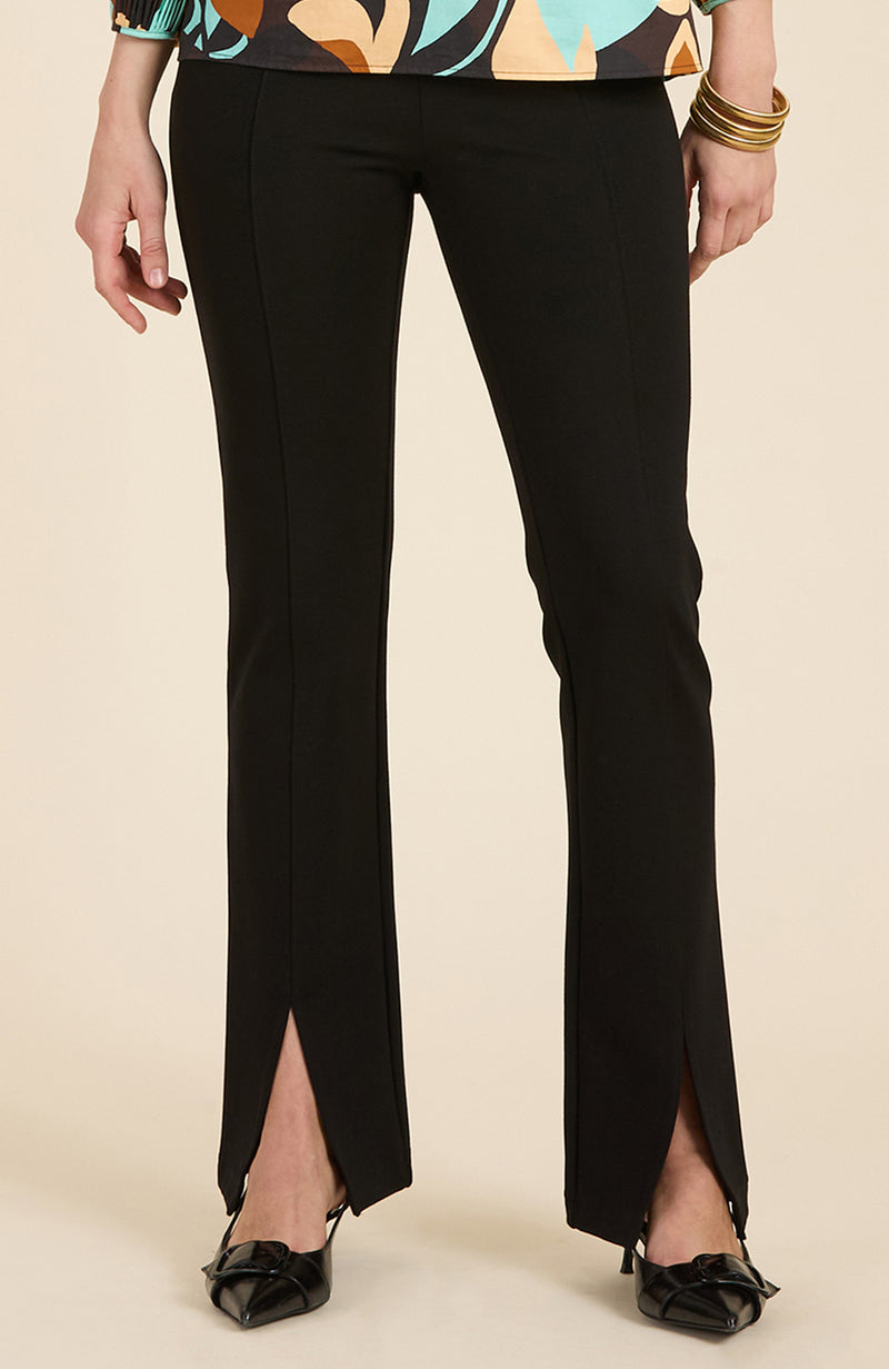 Margie Ponte Slit Front Pant - Black