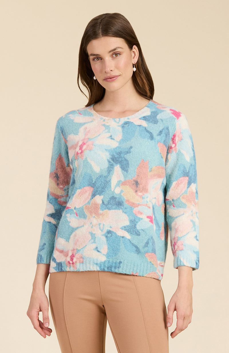 Watercolor Sweater - Lake Blue