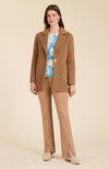 Margie Ponte Slit Front Pant - Camel