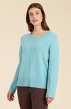 Cashmere Center Stitch Sweater - Light Eucalyptus