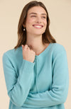 Cashmere Center Stitch Sweater - Light Eucalyptus