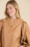 Ellery Vegan Leather Top - Caramel