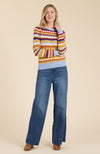 Popcorn Striped Sweater - Rainbow