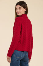 Cashmere Basketweave Sweater - Red Admiral