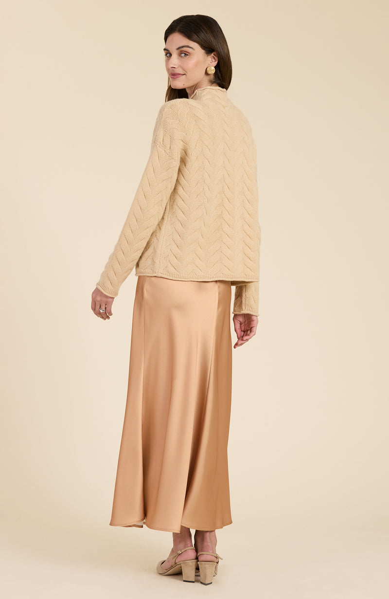 Cashmere Basketweave Sweater - Straw