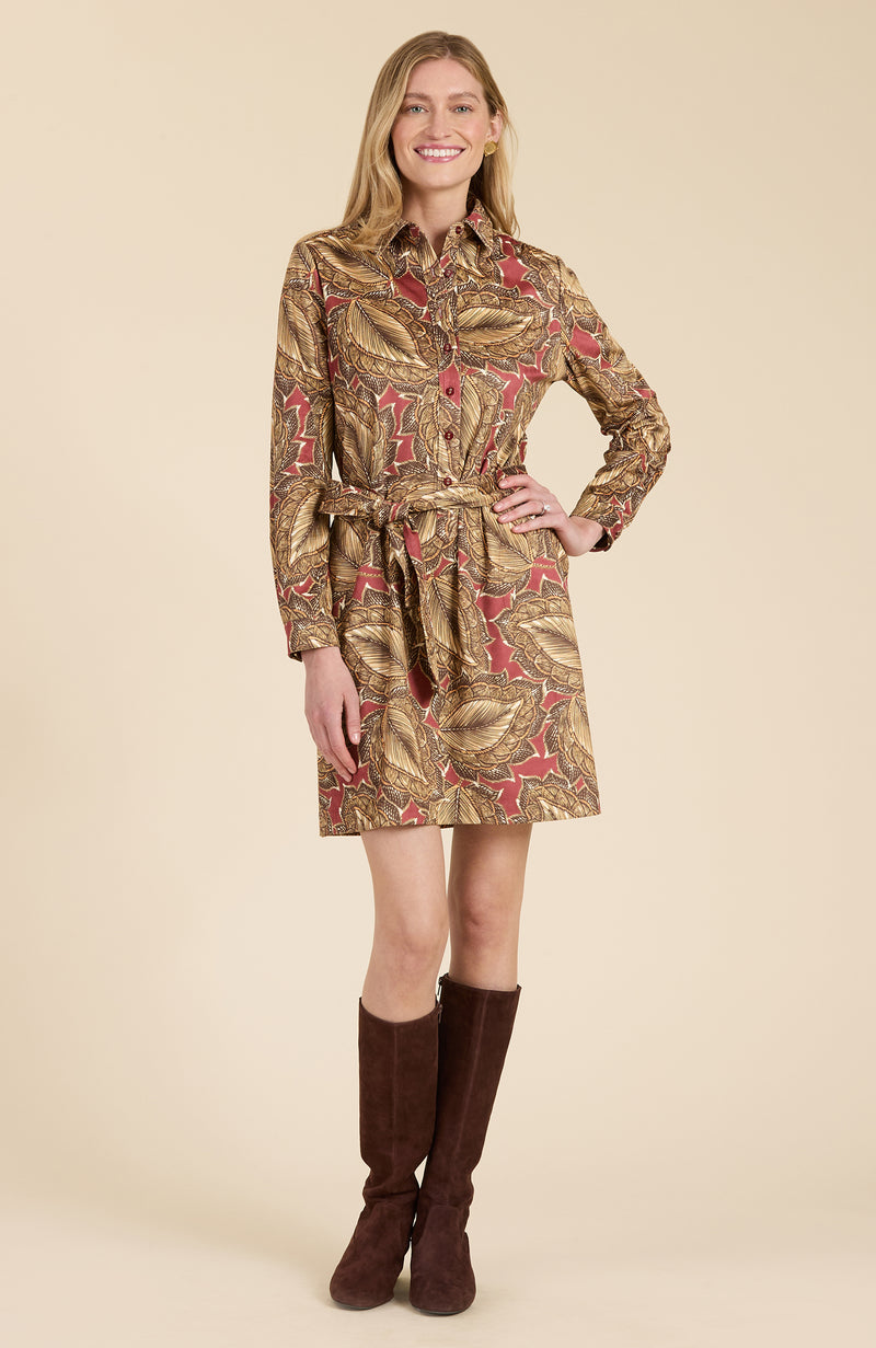 Ziva Faux Suede Tobacco Leaf Dress - Tobacco Leaf