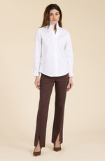 Margie Ponte Slit Front Pant - Walnut