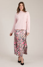 Edie Charmeuse Pink Cheetah Skirt - Pink Cheetah