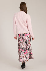 Edie Charmeuse Pink Cheetah Skirt - Pink Cheetah