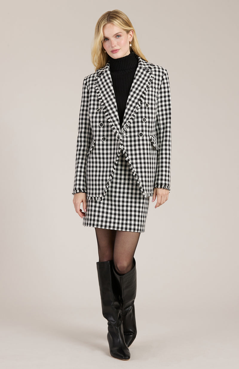 Ashley Check Skirt - Black White Check