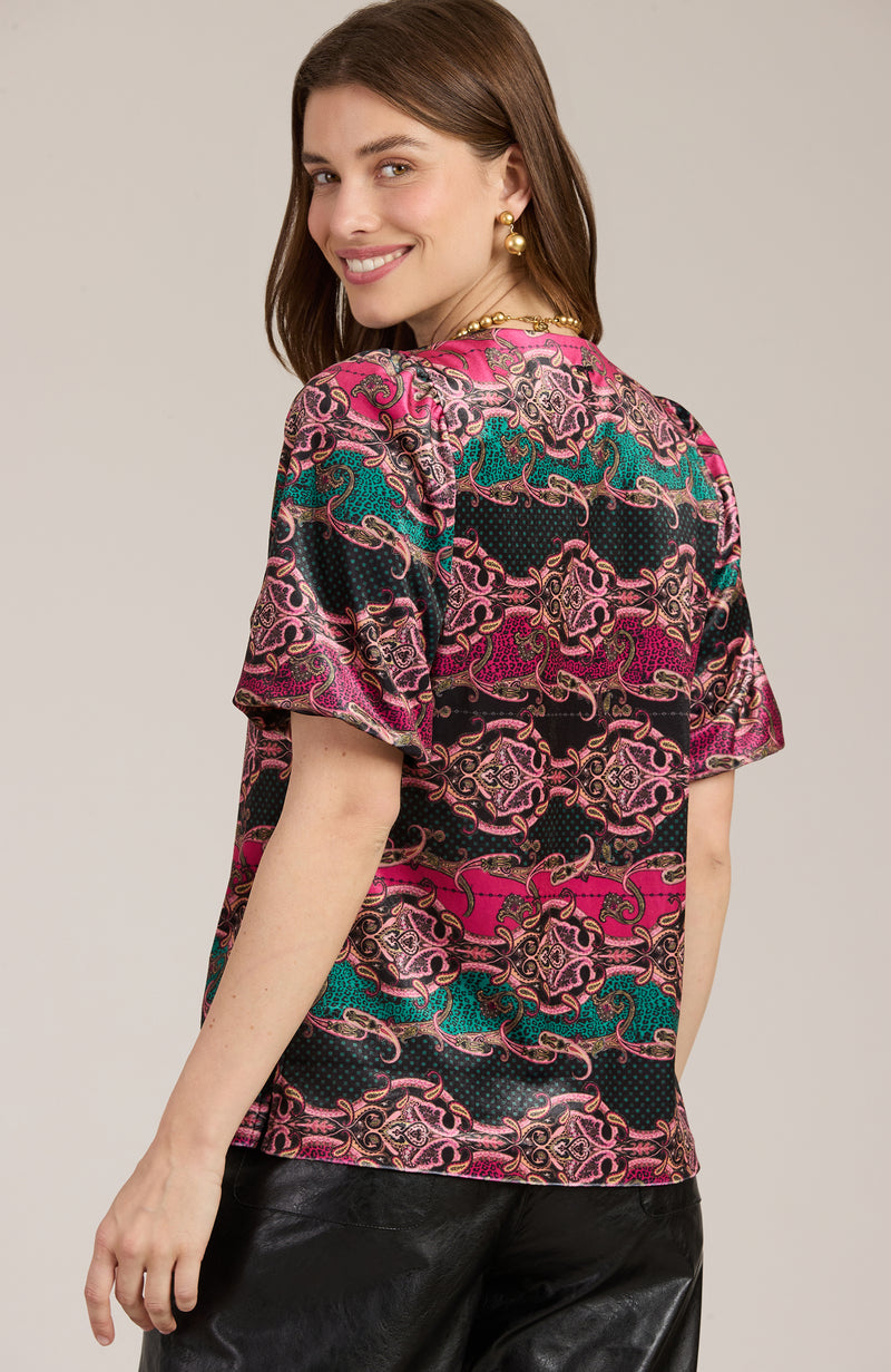 Claire Velvet Animal Paisley Top - Animal Paisley