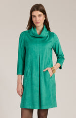 Kim Faux Suede Dress - Kelly Green