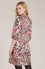 Vicky Cotton Pink Cheetah Dress - Pink Cheetah