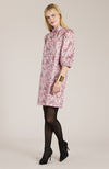 Vicky Faux Suede Pink Paisley Dress - Pink Paisley