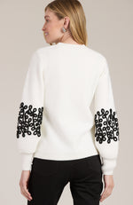 Soutache Trim Sleeve Sweater - Ivory