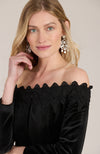 Teagan Velvet Lace Top - Black