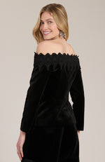 Teagan Velvet Lace Top - Black