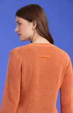 Mineral Wash Crew Neck Sweater - Mandarin Orange