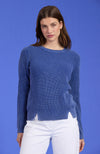 Mineral Wash Crew Neck Sweater - Sapphire