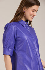 Alice Vegan Leather Shirt - Violet