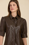 Alice Vegan Leather Shirt - Walnut