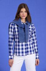 Wells Cotton Check Shirt - Sapphire Check