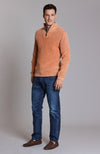 Mineral Wash 1/4 Zip Sweater - Apricot