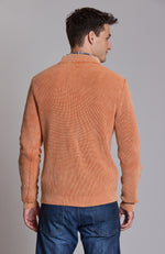 Mineral Wash 1/4 Zip Sweater - Apricot