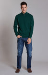 Cashmere 1/4 Zip Front Sweater - Brunswick Green