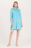 Kim Faux Suede Cowl Neck Dress - Turquoise