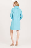 Kim Faux Suede Cowl Neck Dress - Turquoise