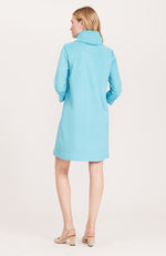 Kim Faux Suede Cowl Neck Dress - Turquoise