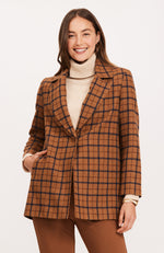 Plaid Car Coat - Teddy Bear Midnight