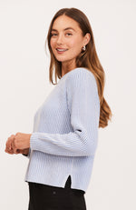 Mineral Wash Shaker Sweater - Dove