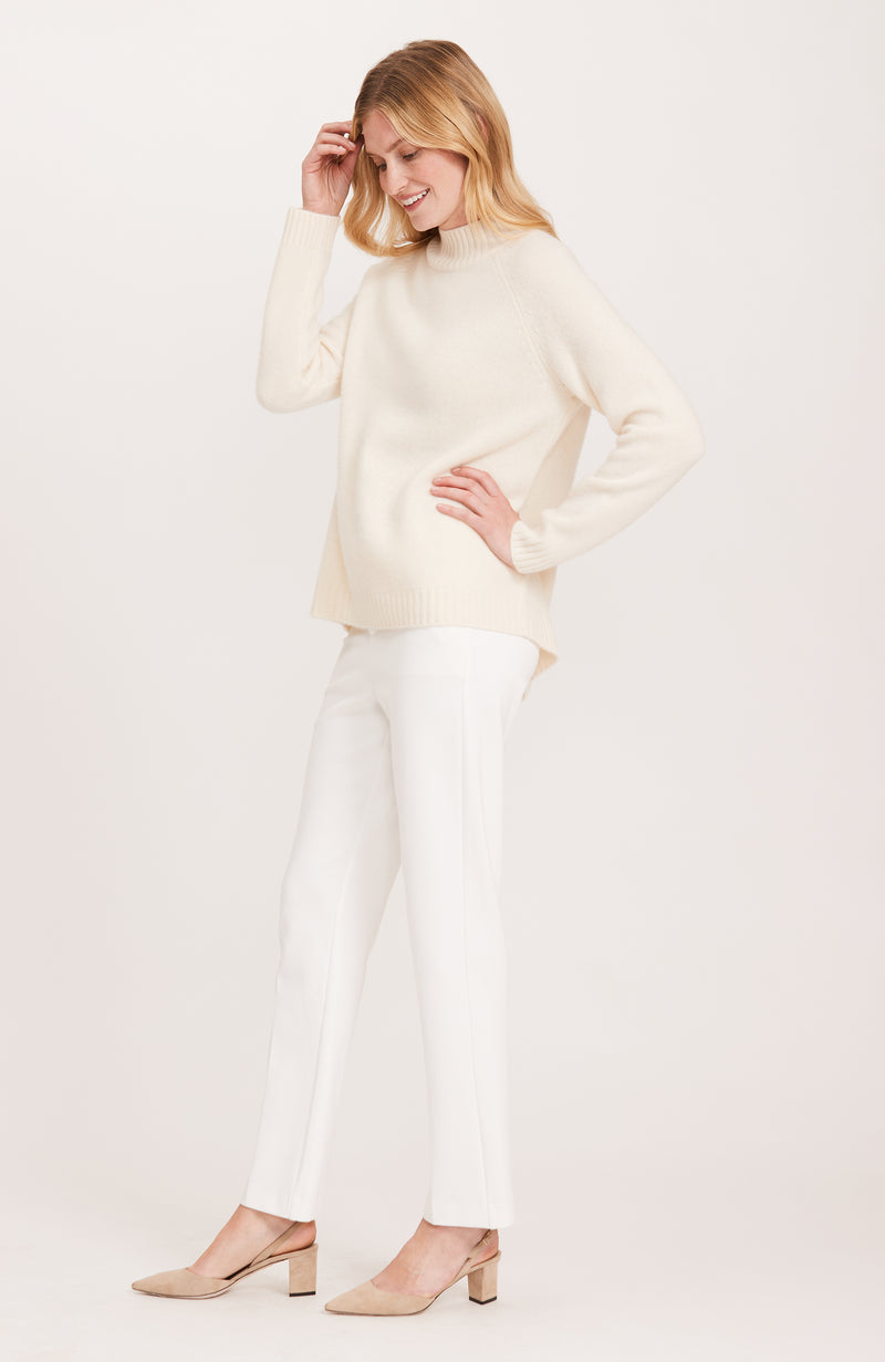 Cashmere Button Back Sweater - Ivory