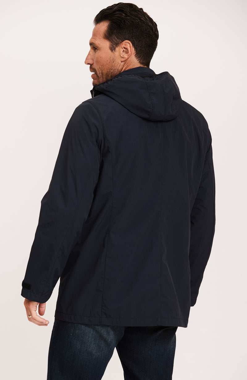 Zip Off Hood Bonded Parka - Navy